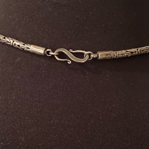 Vintage Turkish Sterling Silver and Amber Necklace - Picture 6 of 9